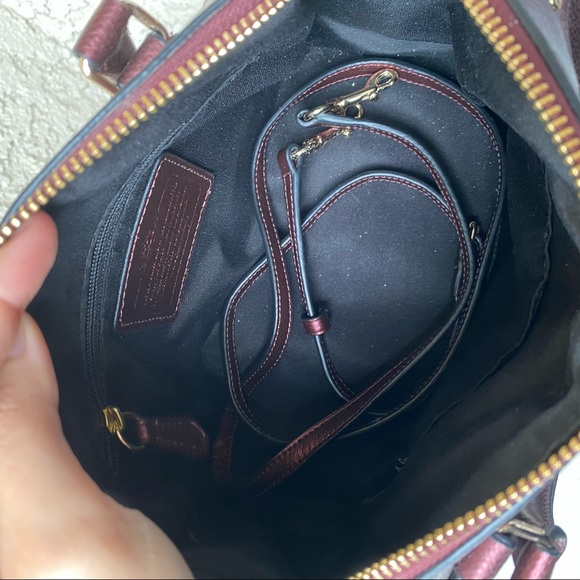 SOLD Coach metallic red crossbody dual purse - Picture 5 of 9